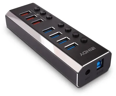 Immagine prodotto di LINDY 4 Port USB 3.0 Hub mit 3 Schnellladeports