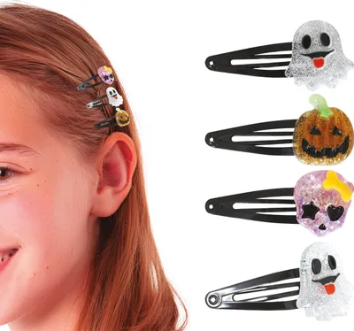 Produktbild von 3 Glitzernde Halloween-Haarspangen