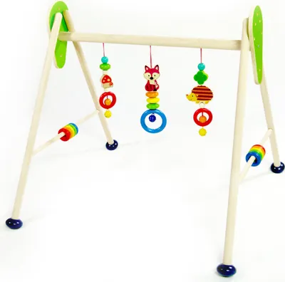 Produktbild von Hess Babygym Holz Spielbogen Waldtiere buntes Babyspielzeug