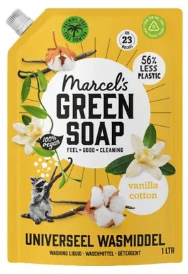 Productafbeelding van Marcel's Green Soap Wasmiddel Navulverpakking Universeel Vanille & Katoen 1000 ml
