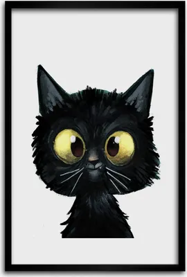 Produktbild von Bild - Bilderrahmen - 40 cm x 60 cm - MDF - Rahmen - Wandkunst - Katze