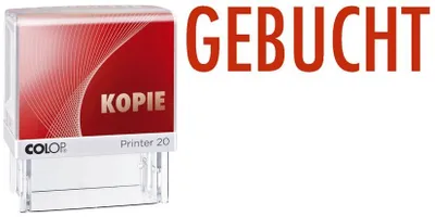 Immagine prodotto di COLOP® 20N/LGT Timbro 20L "BOOKED" 38 x 14 mm rosso autoinchiostrante a 1 riga in plastica(P)