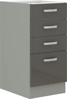 Image de Armoire de cuisine à tiroirs ULLERIKE – largeur 40 cm, gris