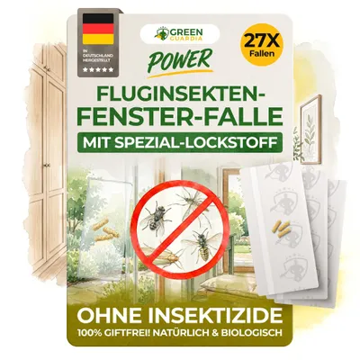 Produktbild von Fenster Fluginsektenfalle mit Spezial-Lockstoff–27x Fallen– fliegendes Ungeziefer bekämpfen, Alternative zu Pheromonfallen, Mittel gegen Fluginsekten