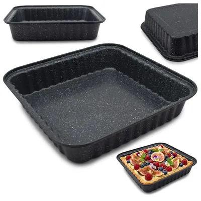 Zdjęcie produktu dla Blacha do Pieczenia Ciasta Kwadratowa Forma Non-Stick Stal Węglowa 25x4cm