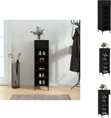 Immagine prodotto di vidaXL Armadio per scarpe nero 30x35x105 cm in legno - Armadi