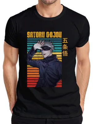 Obrázek produktu pro SATORU GOJOU Jujutsu Kaisen Zavázané oči Anime Dárek Retro pánské tričko, černá, M