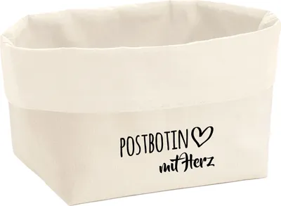 Produktbild von Huuraa Organizer Postbotin mit Herz 8 Liter Large Canvas Baumwolle Utensilo Geschenkidee