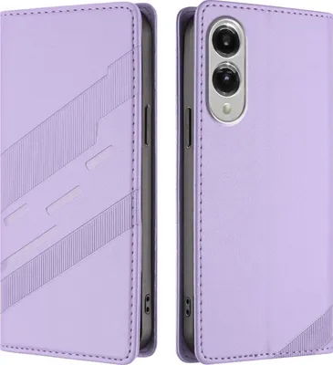 Produktbild von Hülle für Samsung Galaxy S25 Edge - Phonesta Embossed Lines Book Wallet Klapphülle - Lila