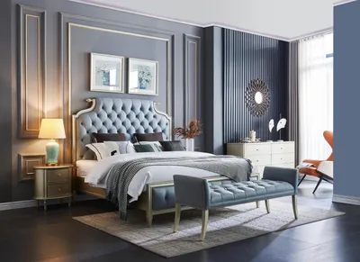 Produktbild von Schlafzimmer Luxus Bett Design Bett Betten 180 x 200cm Dubai Doppel Hotel Holz