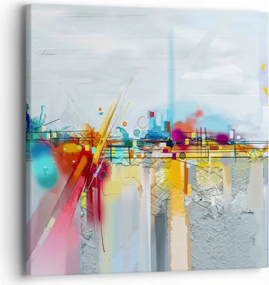 Produktbild von Bild auf Leinwand - Leinwandbild - Abstraktion modern - 40x40cm - Wand Bild - Wanddeko - Wandbilder - Leinwanddruck - Bilder - Kunstdruck - Wanddekoration - Leinwand bilder - Wandkunst - AC40x40-4028