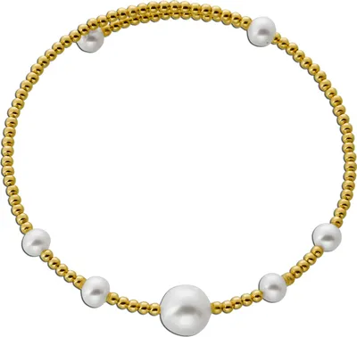 Produktbild von Flexibler Armreif Gelbgold 585 Süßwasser Zuchtperlen 99