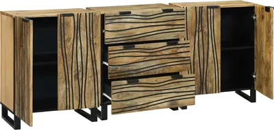 Immagine prodotto di vidaXL Set di mobili da bagno con cassetti 3 pezzi Materiale a base di legno marrone