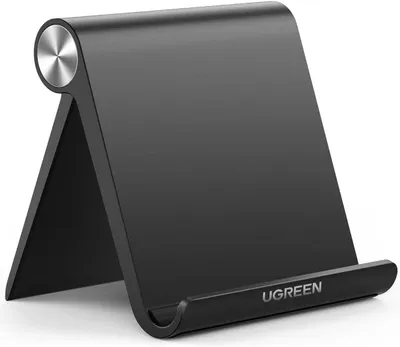 Produktbild von Verstellbarer Tablet-Ständer, Halterung für Desktop-Tablets und Mobiltelefone, faltbar, kompatibel mit iPhone 17 Pro Max, Air 16, 15, 14, iPad Pro, Air Mini, Galaxy Tab A11, S11 Lite, Galaxy S25, Ultra, S24 (Schwarz)