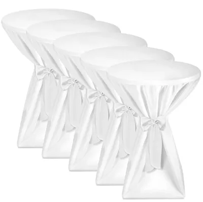 Immagine prodotto di Beautissu 5X Premium Copritavolo da bar opaco bianco Ø 60-65 cm