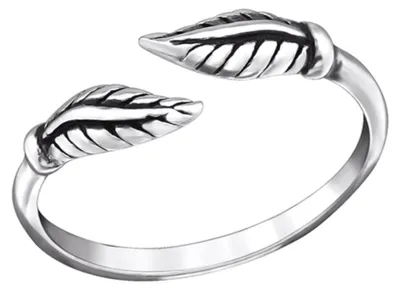 Produktbild von Zehenring Silber 925: Zehring mit Federn / Blättern