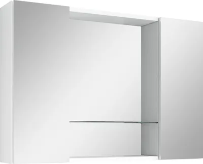 Produktbild von Debby Spiegelschrank Weiß mit Glasböden 85 cm