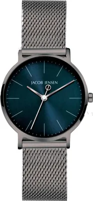 Jacob Jensen 177 Damenuhr Quarz Titan mit Meshband Blau 1
