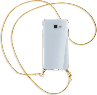 Produktbild von Handykette Backcover-Schutzhülle mit Band (Metall goldfarben) für Samsung Galaxy A5 2017 - goldfarbene Kette Snake