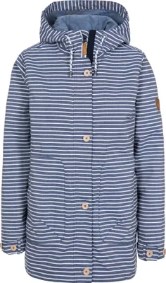 Image de Trespass Veste de pluie pour femme Offshore avec capuche, imperméable TP5008 (2XS) (Bleu marine rayé)