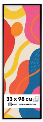 Fotolijst 33x98 cm, Kunststoff, Acrylglas, Schwarz, für Poster & Fotos