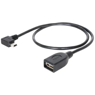 Produktbild von DeLOCK 83356, 0,5 m, Mini-USB A, USB A, USB 2.0, Männlich/Weiblich, Schwarz