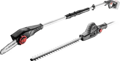 Produktbild von GRAPHITE Energy+ 18V Akku 2-in-1 Stangensäge und Heckenschere, ohne Akku, Arbeitslänge 1,14 m, Leerlaufdrehzahl 1300 Umdrehungen/min., Kettengeschwindigkeit 8 m/s, Heckenscheren Schnittbreite 430 mm