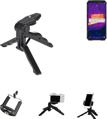 Produktbild von K-S-Trade Stativ Tisch-Ständer Dreibein Handy-Stativ Ständer kompatibel mit Ulefone Armor 9 Mini-Stativ Smartphone Tripod Handy-Stativ aus Plastik