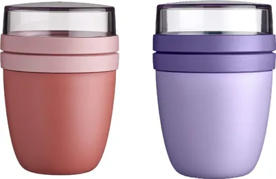 Produktbild von Mepal | Lunchpot Ellipse | Vivid Mauve & Lilac | praktischer To-Go Becher | mikrowellen-, spülmaschinen- und tiefkühlgeeignet | Volumen: 500ml + 700ml | ideal für Joghurt on the go