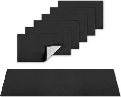 Produktbild von Platzsets Tischläufer Tischmatte Tischdecke, moderne Tischdeko (Schwarz  / 1x Tischläufer + 6x Platzsets)