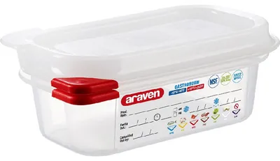 Produktbild von Araven Gastronormbehälter Mit Deckel, Polypropylen, Gn 1/9 (65 Mm)