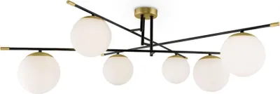 Produktbild von Maytoni Moderne Deckenleuchte Nostalgia 6xE14 excl. in Gold aus Metall Glas 40 W für Küche, Schlafzimmer, Wohnzimmer, Esszimmer, Lobby