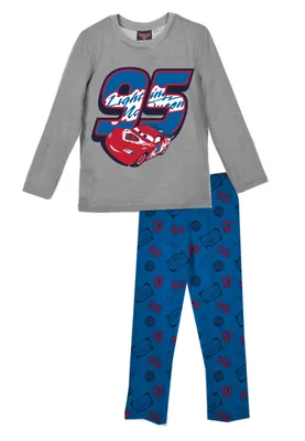 Produktbild von Cars Kinder Jungen Pyjama Lang Schlafanzug langarm, Farbe:Grau, Größe Kids:116