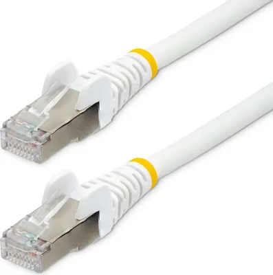 Produktbild von StarTech.com 5m CAT6a Ethernet Cable - White - Low Smoke Zero Halogen (LSZH) - 10GbE 500MHz 100W PoE++ Snagless RJ-45 w/Strain Reliefs S/FTP Network Patch Cord - Patch-Kabel - RJ-45 (M) zu RJ-45 (M) - 5 m - S/FTP - CAT 6a - IEEE 802.3bt - halogenfrei, gefo