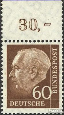 Produktbild von Briefmarken BRD (BR.Deutschland) 1958 Mi 262x OR Oberrandstück postfrisch Heuss