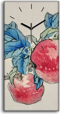 Produktbild von Wanduhr Bürouhr Leinwand Bild 30x60 Malerei Asiatischer Früchte Blätter Kunst - schwarze Hände