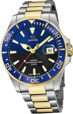 Produktbild von Jaguar Edelstahl Herren Uhr Analog Luxus silber gold Pro Diver D2UJ863/3