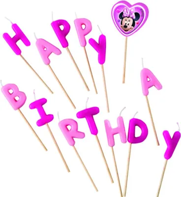 Produktbild von Minnie Maus Happy Birthday Geburtstagskerzen Lizenzware