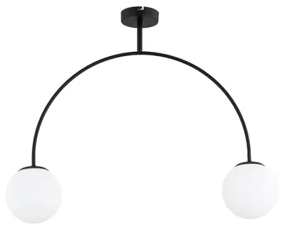 Zdjęcie produktu dla Lampa wisząca BENDO czarno-biała 2xE14x10W metal wym:55x15x75cm IP20 Alfa
