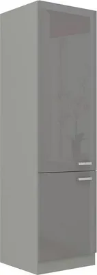 Obrázek produktu pro Vysoká kuchyňská skříňka 60 cm RONG 2 - šedá / lesklá šedá