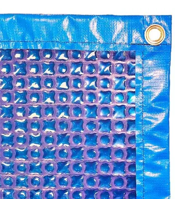 Image de Bâche à Bulles Piscine 9x4,5 m OXO Dark Blue 500 microns - Bordée 4 côtés + Oeillets Posés + Bâchette Protection - Direct Usine