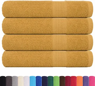Produktbild von vidaXL Handtücher FROGN 4 Stk. Gold 100x200 cm 360 g/m²