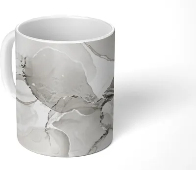 Produktbild von MuchoWow® Tasse Kaffeetasse Kaffeebecher 350 ml Marmor - Grau - Schwarz Teetasse - Fototasse - Becher - Keramikbecher - Teebecher - Kaffeetasse - Bürotasse