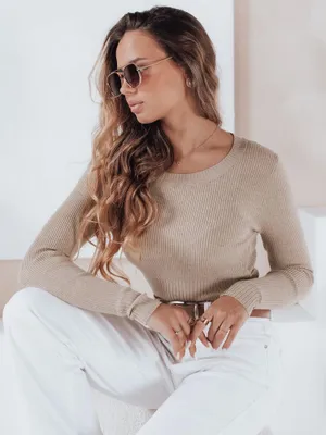 Zdjęcie produktu dla Dstreet Damski klasyczny sweter Nolvie beżowy M/L