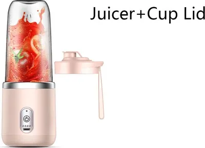 Produktbild von Kleine Elektrische Entsafter 6 Klingen Tragbare Entsafter Tasse Entsafter Obst Saft Tasse Automatische Smoothie Mixer Eis CrushCup, Rosa,