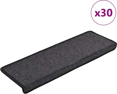 Image de Tapis d'escalier 30 pièces 65 x 21 x 4 cm Anthracite Bord rectangulaire