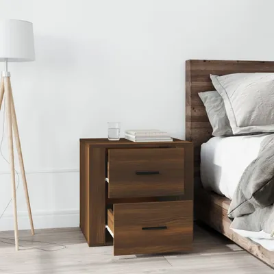 Produktbild von The Living Store Nachttisch Braun Eichen-Optik 50x39x47 cm