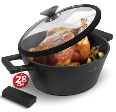 Immagine prodotto di Tegame 3 in 1 - Ø 28 cm - Con coperchio - Adatto al forno - Rivestimento antiaderente - A induzione