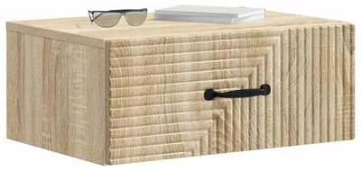 Obrázek produktu pro Nástěnný noční stolek se zásuvkou Dub sonoma 49 x 34,5 x 20 cm