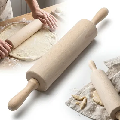Obrázek produktu pro VÁLEČEK NA KUCHYNI, OBRATNÝ, 43 x 6 cm, NA TĚSTO NA PIRAGI A PIZZU
